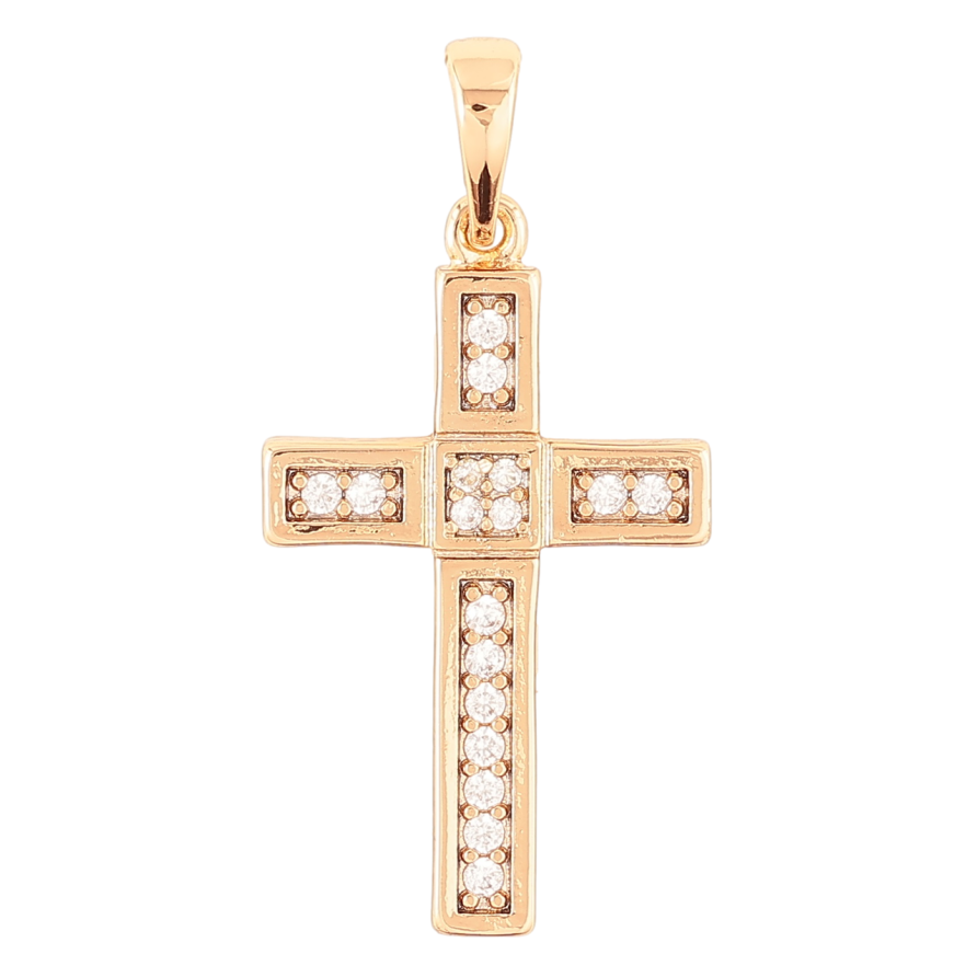Кулон Xuping Позолота 18K Крест с цирконием для цепочки до 6мм фото №1 Кулон Xuping Позолота 18K Крест с цирконием для цепочки до 6мм фото №1