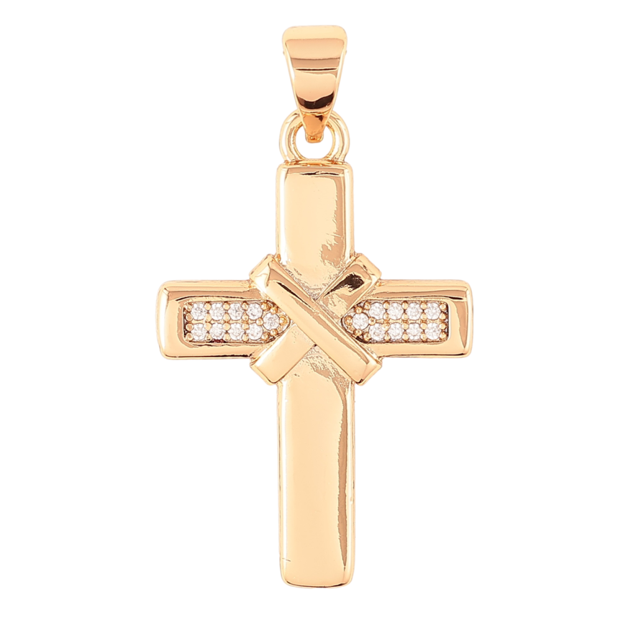 Кулон Xuping Позолота 18K Хрест з цирконієм» для ланцюжка до 7мм фото №1 Кулон Xuping Позолота 18K Хрест з цирконієм» для ланцюжка до 7мм фото №1