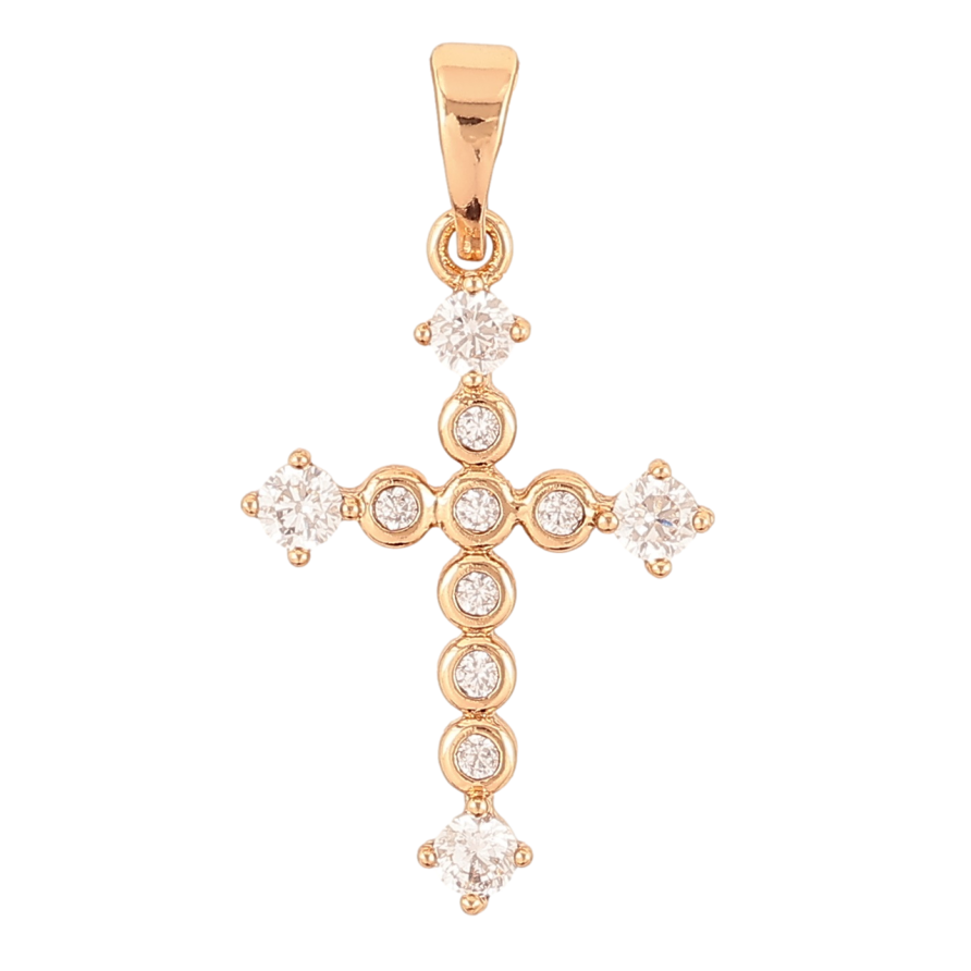 Кулон Xuping Позолота 18K Крест с цирконием для цепочки до 5мм фото №1