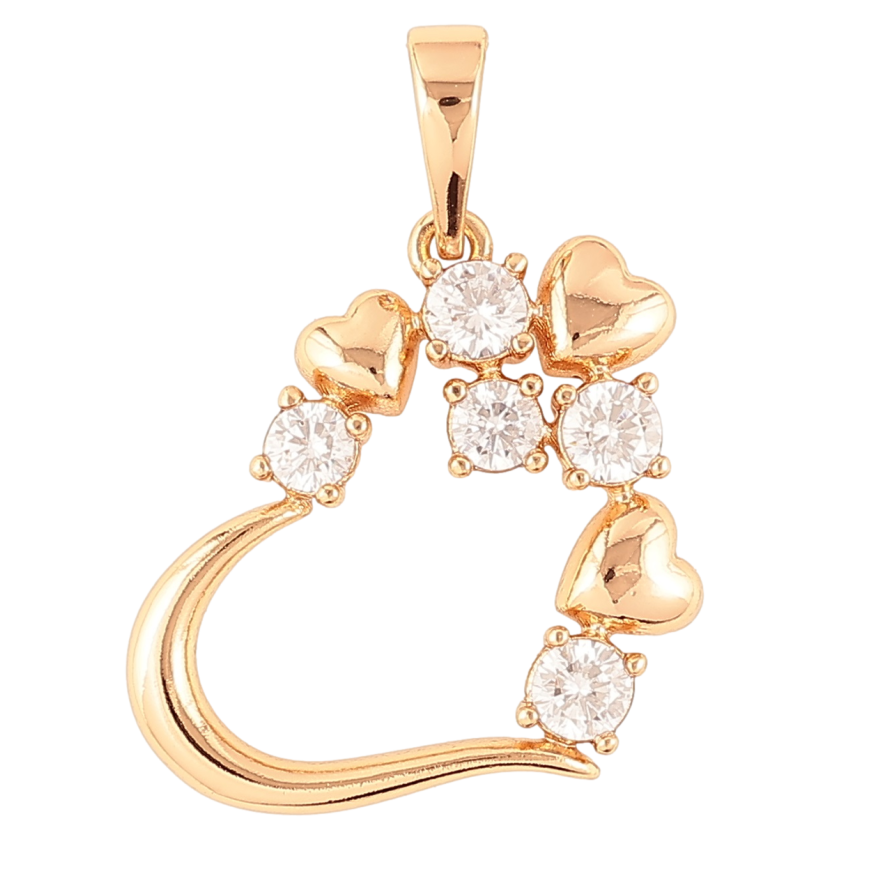 Кулон Xuping Позолота 18K «Сердечко з цирконієм» для ланцюжка до 6мм фото №1