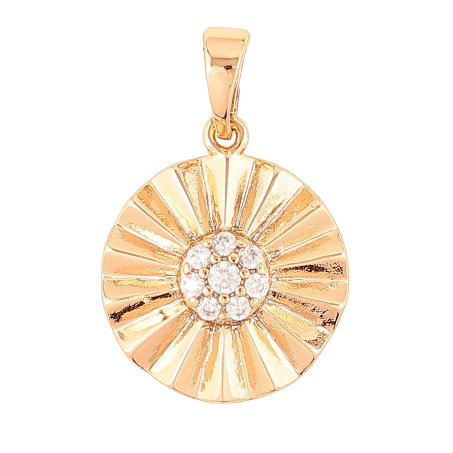 Кулон Xuping Позолота 18K Декоративный круг с цирконием для цепочки до 5мм фото №1
