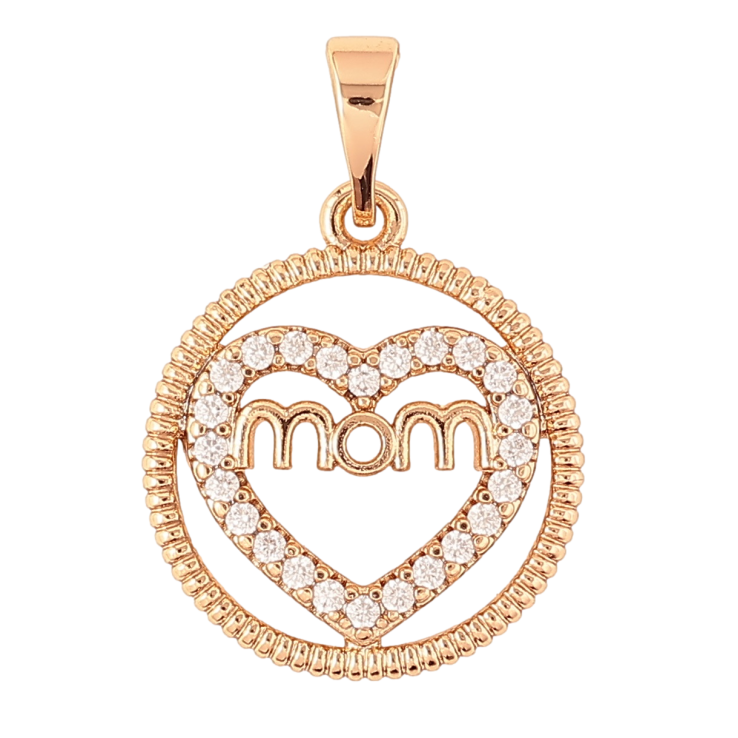 Кулон Xuping Позолота 18K «Сердечко в колечку з написом «Мама» для ланцюжка до 5мм фото №9 Кулон Xuping Позолота 18K «Сердечко в колечку з написом «Мама» для ланцюжка до 5мм фото №9