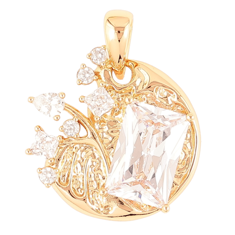 Кулон Xuping Позолота 18K Декоративный узор с фианитом и цирконием для цепочки до 5мм фото №1