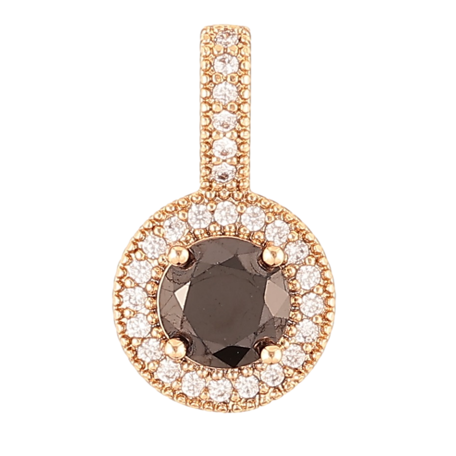 Кулон Xuping Позолота 18K «Чорний фіаніт в обрамленні цирконію» для ланцюжка до 4мм фото №1