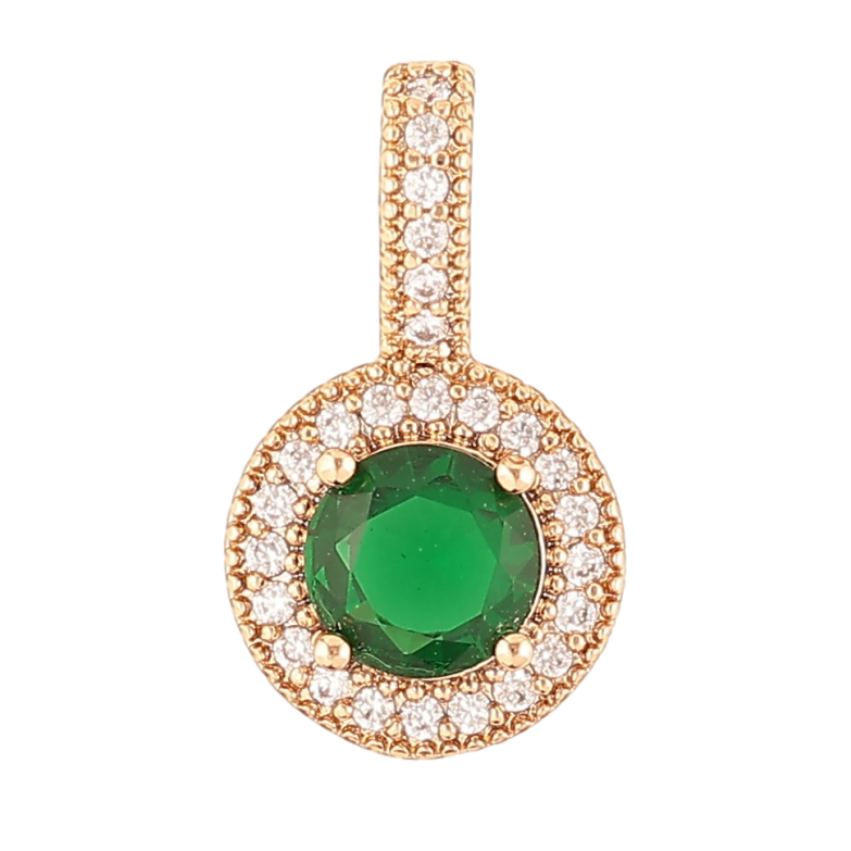 Кулон Xuping Позолота 18K «Зелений фіаніт в обрамленні цирконію» для ланцюжка до 4мм фото №23