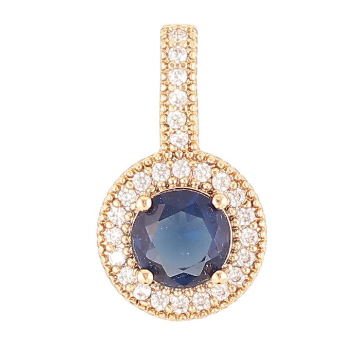 Кулон Xuping Позолота 18K Синий фианит в обрамлении циркония для цепочки до 4мм фото №24