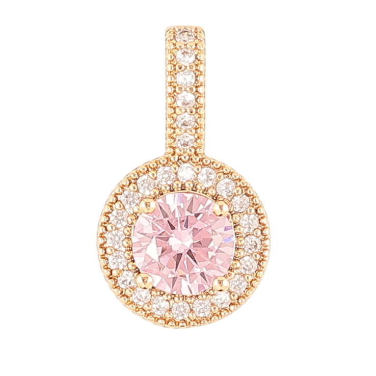 Кулон Xuping Позолота 18K Розовый фианит в обрамлении циркония для цепочки до 4мм фото №22