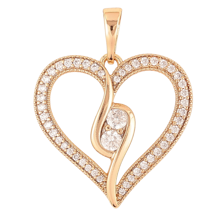 Кулон Xuping Позолота 18K Сердечко с цирконием для цепочки до 6мм фото №8