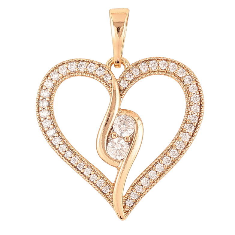 Кулон Xuping Позолота 18K Сердечко с цирконием для цепочки до 6мм фото №1