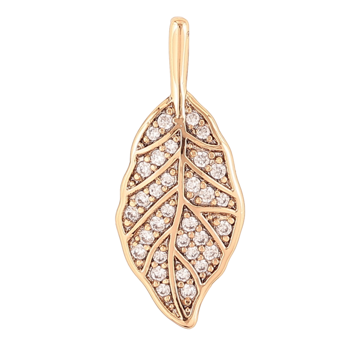 Кулон Xuping Позолота 18K Листик с цирконием для цепочки до 3мм фото №7