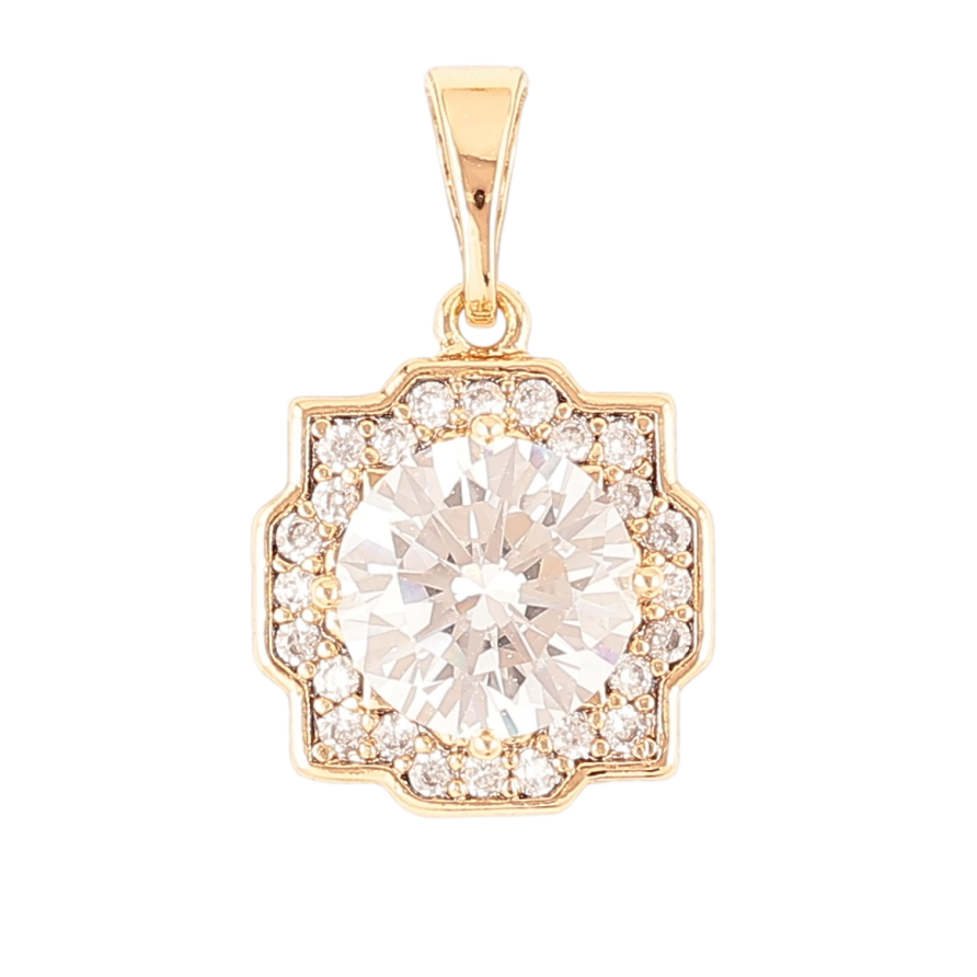 Кулон Xuping Позолота 18K Фианит в декоративном обрамлении циркония для цепочки до 5мм фото №1