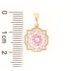 Кулон Xuping Позолота 18K «Рожевий фіаніт у декоративному обрамленні цирконію» для ланцюжка до 5мм фото №2