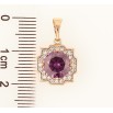 Кулон Xuping Позолота 18K Сиреневый фианит в декоративном обрамлении циркония для цепочки до 5мм фото №2