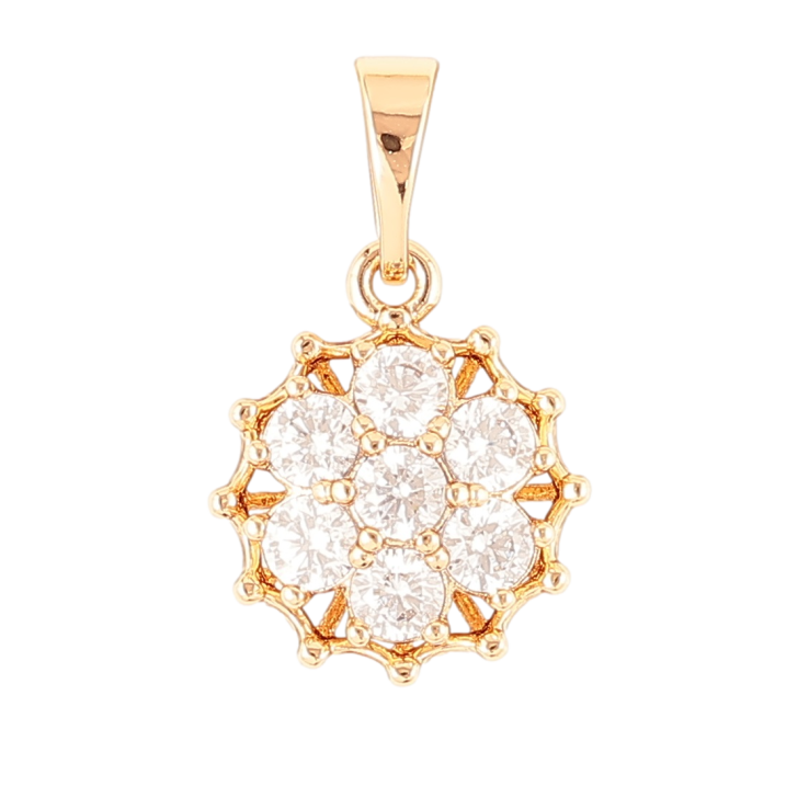 Кулон Xuping Позолота 18K Кристальный цветочек для цепочки до 5мм фото №8