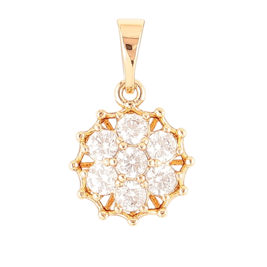 Кулон Xuping Позолота 18K Кристальный цветочек для цепочки до 5мм фото №1