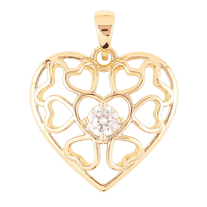 Кулон Xuping Позолота 18K «Сердечко з кристалом» для ланцюжка до 5мм фото №5