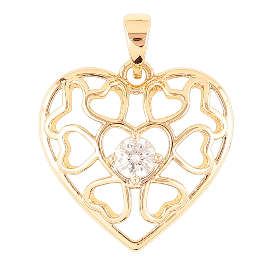 Кулон Xuping Позолота 18K Сердечко с кристаллом для цепочки до 5мм фото №1