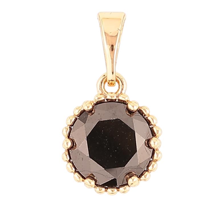 Кулон Xuping Позолота 18K Черный фианит, ø 9мм для цепочки до 5мм фото №5