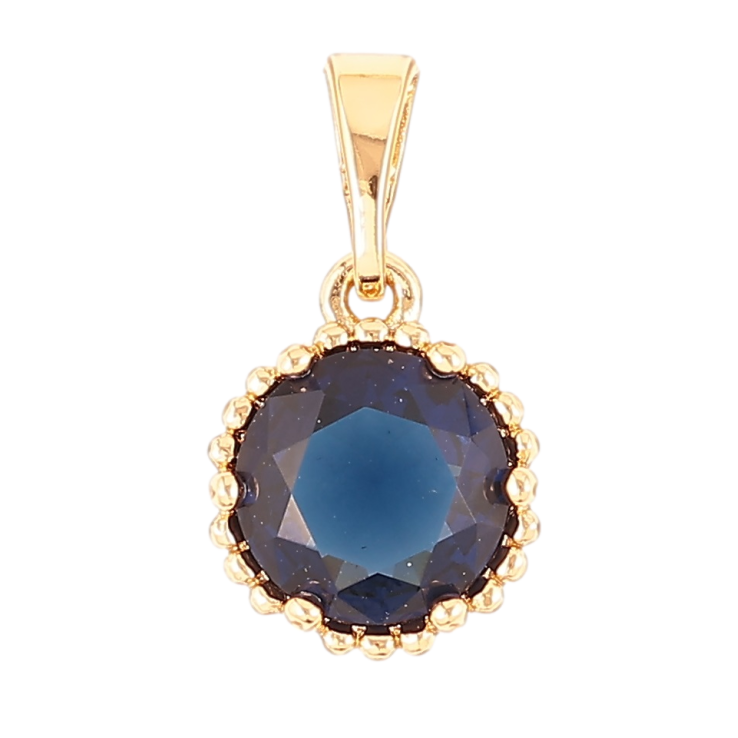 Кулон Xuping Позолота 18K «Синій фіаніт, ø 9мм» для ланцюжка до 5мм фото №20