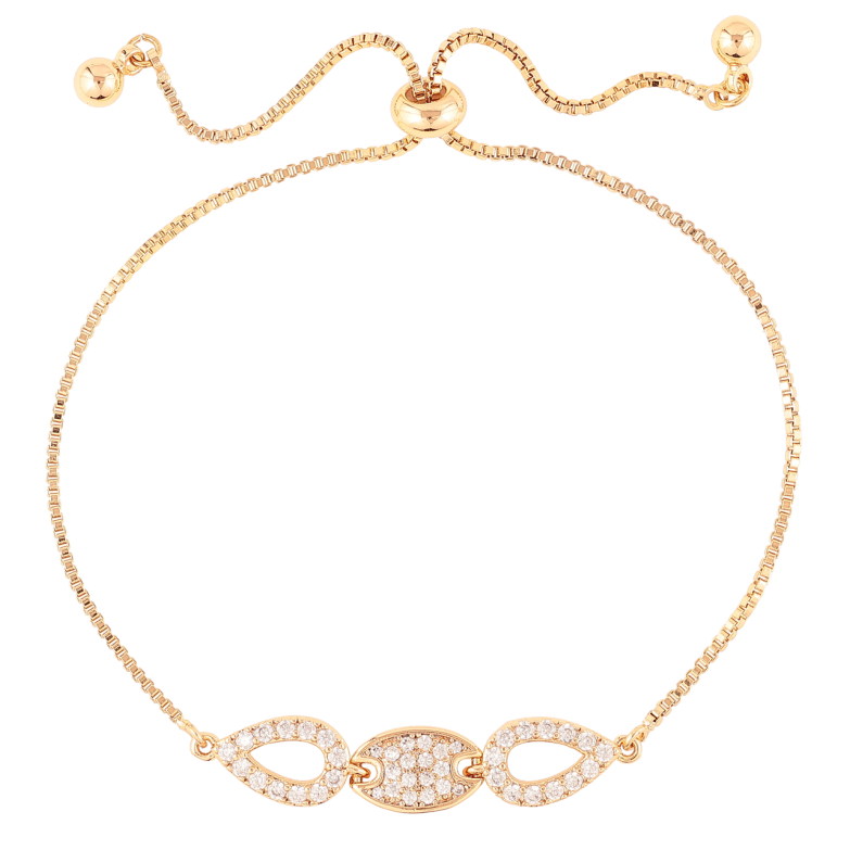 Браслет Xuping Позолота 18K «Ланцюжок з декоративною вставкою» на бігунку 10-22см х 1мм фото №1