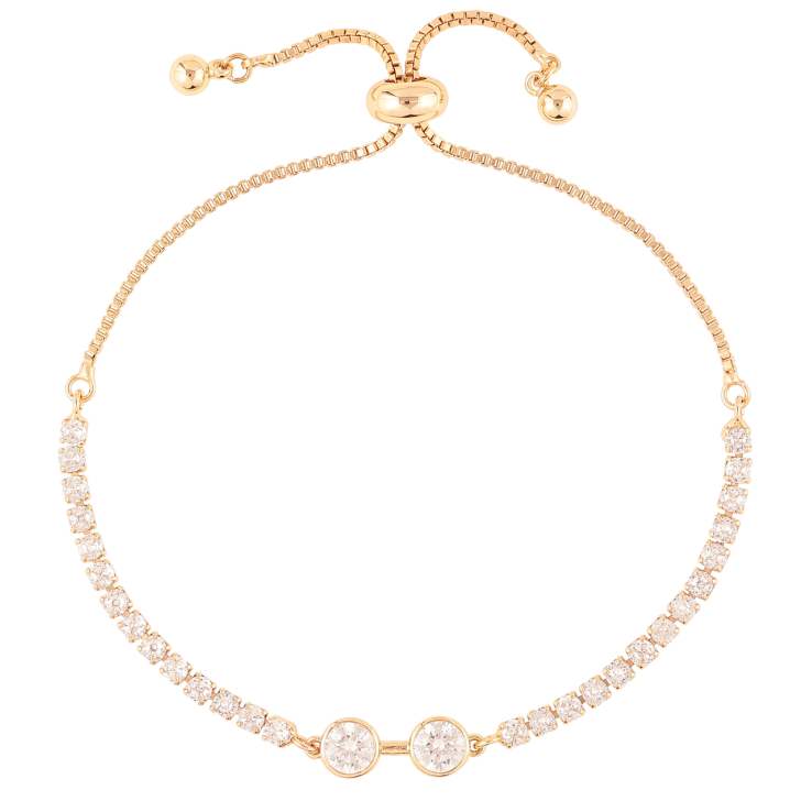 Браслет Xuping Позолота 18K «Доріжка цирконію» на бігунку 10-22см х 1мм фото №4