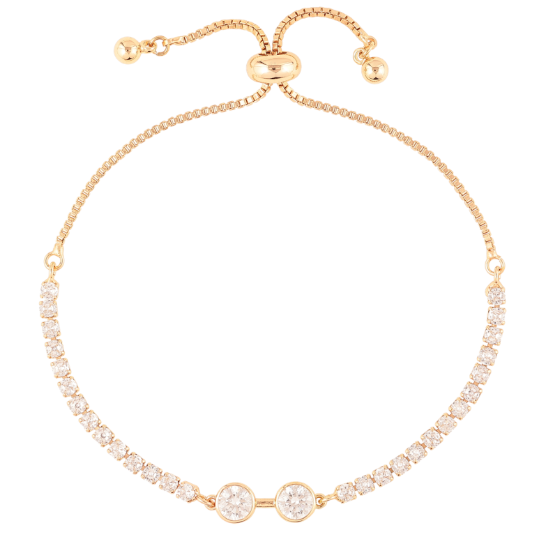 Браслет Xuping Позолота 18K «Доріжка цирконію» на бігунку 10-22см х 1мм фото №1