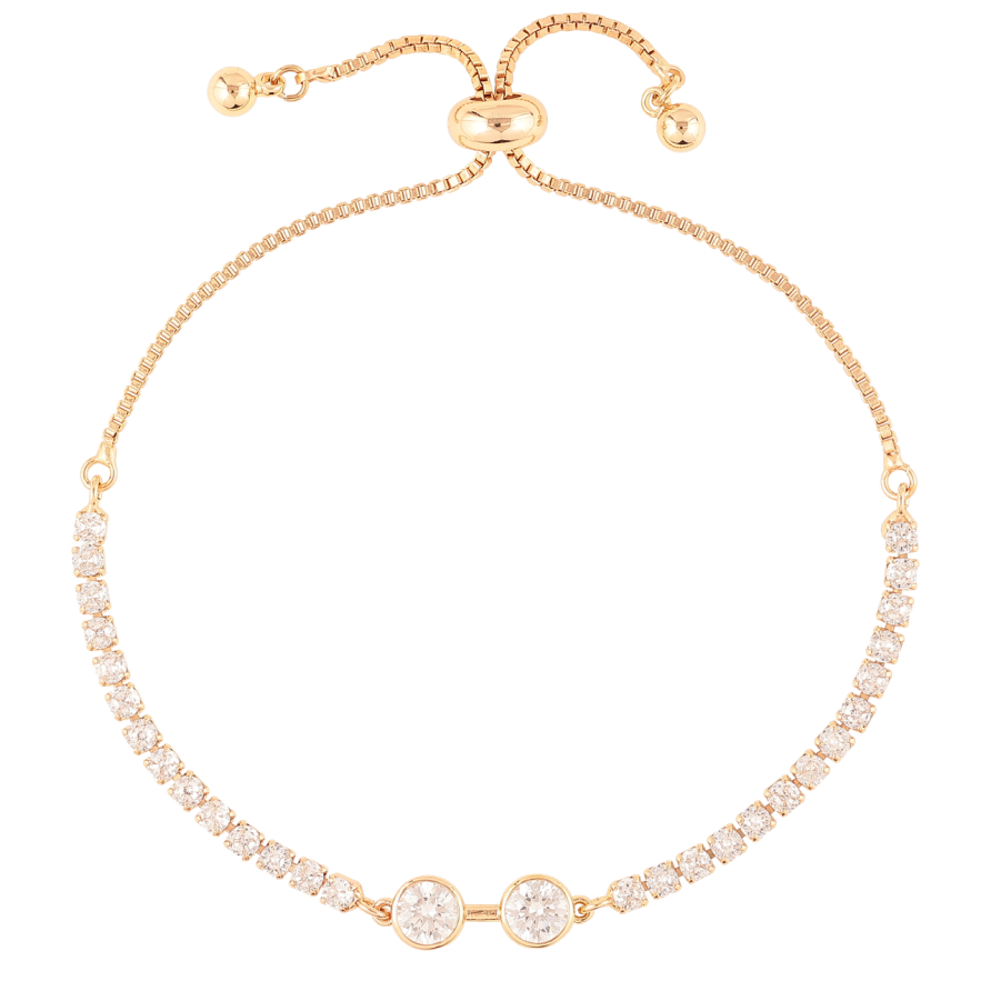 Браслет Xuping Позолота 18K Дорожка циркония на бегунке 10-22см х 1мм фото №1