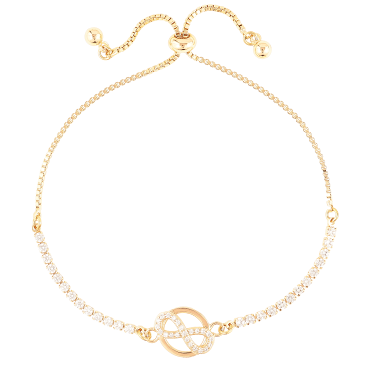 Браслет Xuping Позолота 18K Дорожка циркония с вставкой бесконечность на бегунке 12-22см х 1мм фото №14