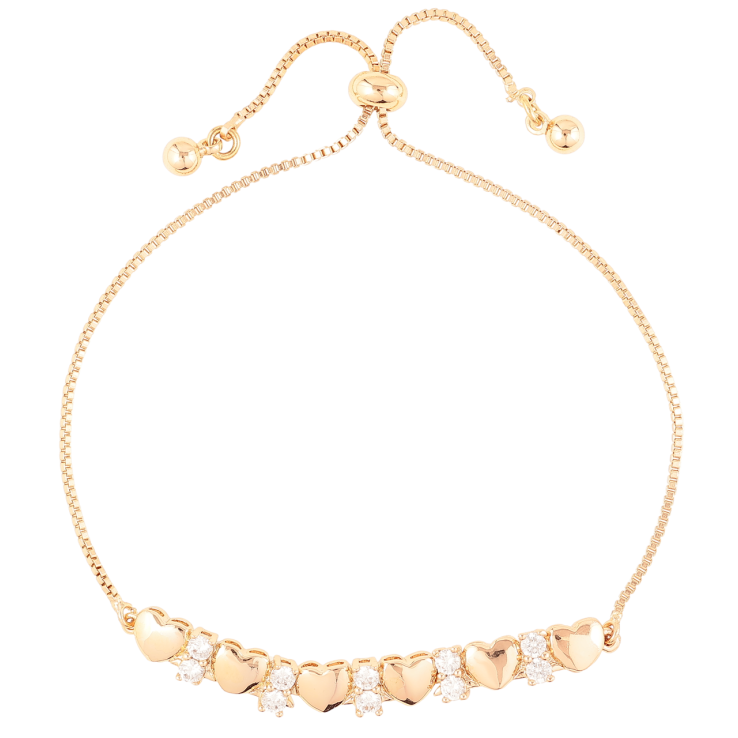 Браслет Xuping Позолота 18K Цепочка с вставкой сердечки и кристаллы на бегунке 10-23см х 1мм фото №22