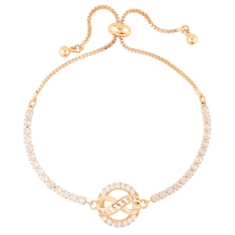 Браслет Xuping Позолота 18K «Доріжка цирконію з нескінченністю» на бігунку 10-24см х 1мм фото №1