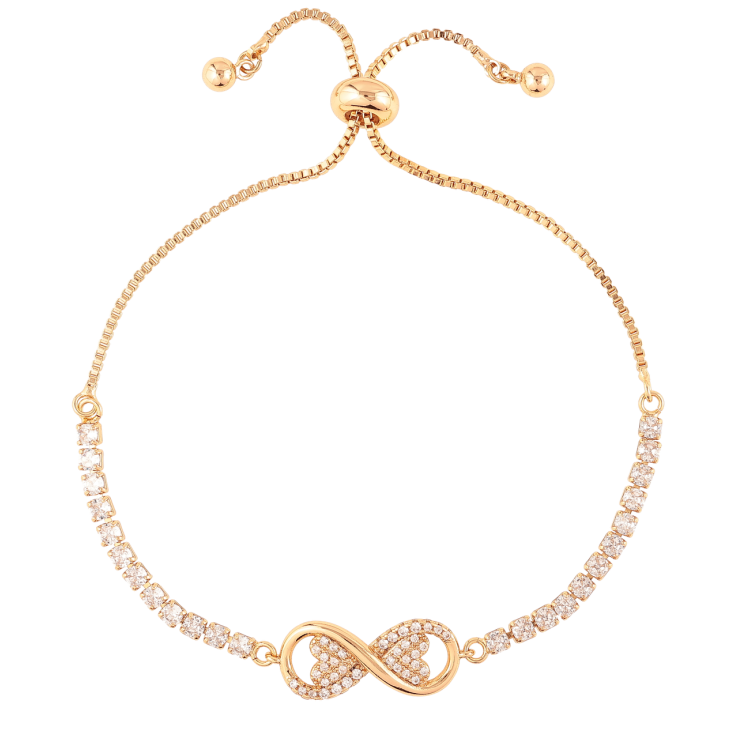 Браслет Xuping Позолота 18K «Доріжка цирконію з нескінченністю» на бігунку 10-22см х 1мм фото №10