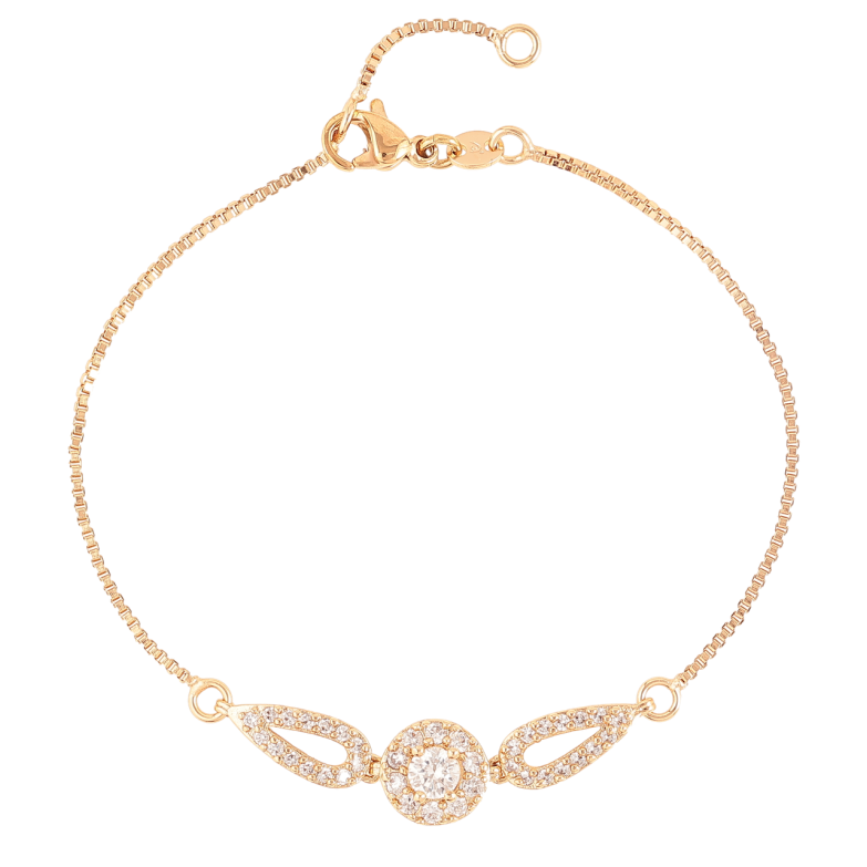 Браслет Xuping Позолота 18K «Ланцюжок з декоративною вставкою» з доп. ланкою 17,19см х 1мм фото №8