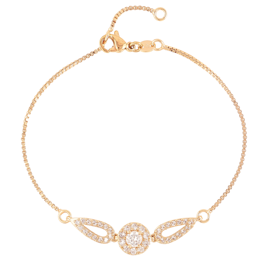 Браслет Xuping Позолота 18K Цепочка с декоративной вставкой с доп. звеном 17,19см х 1мм фото №1