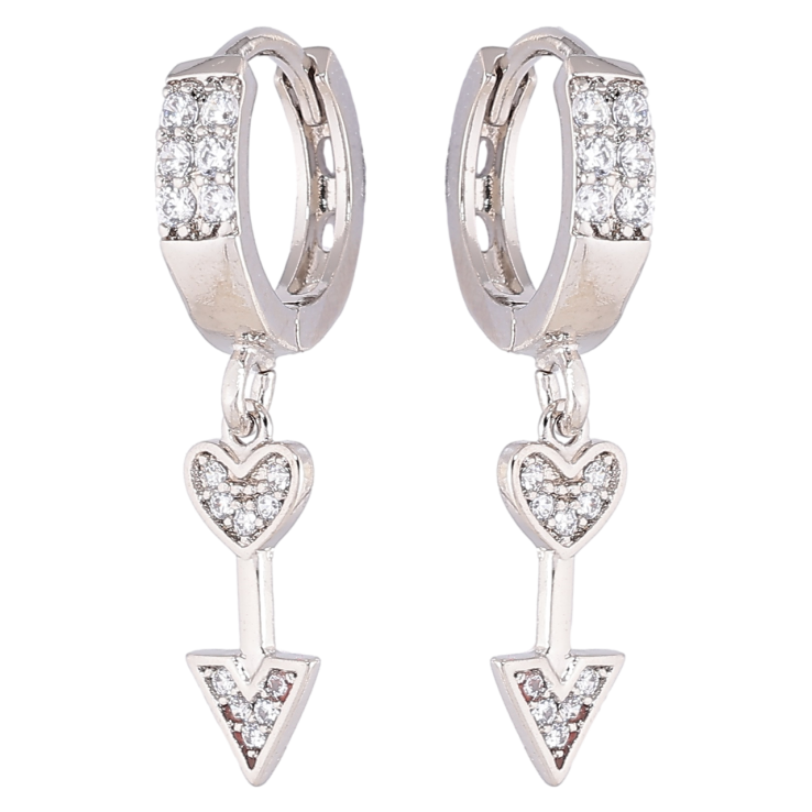 Серьги Xuping Родий подвески на колечках Стрелы фото №6