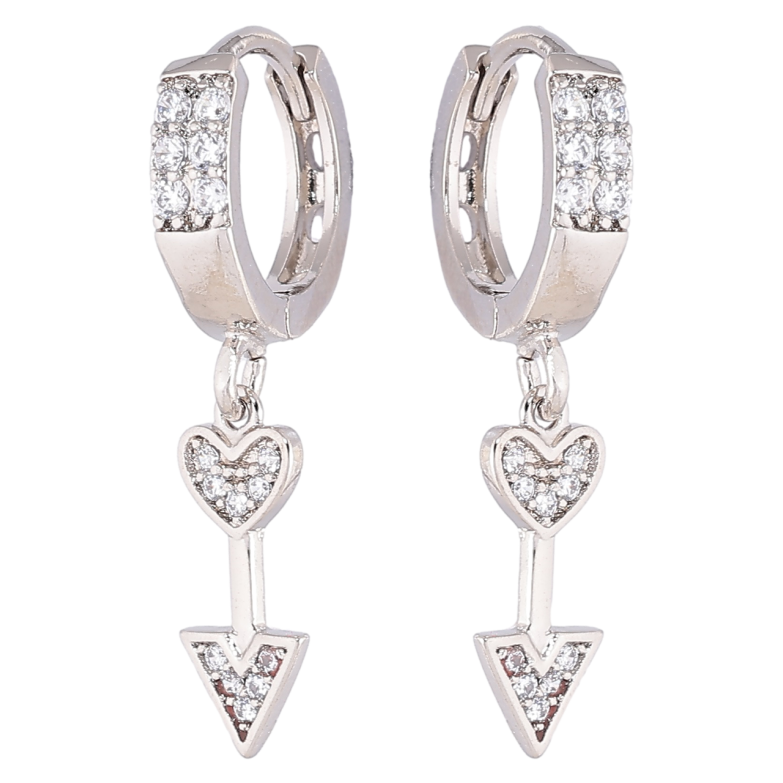 Серьги Xuping Родий подвески на колечках Стрелы фото №7