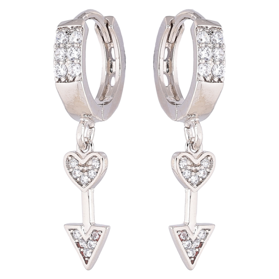 Серьги Xuping Родий подвески на колечках Стрелы фото №1