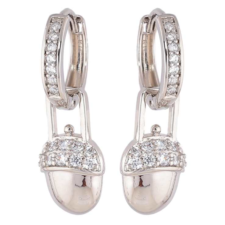 Серьги Xuping Родий подвески на колечках Желуди 2 в 1 фото №22