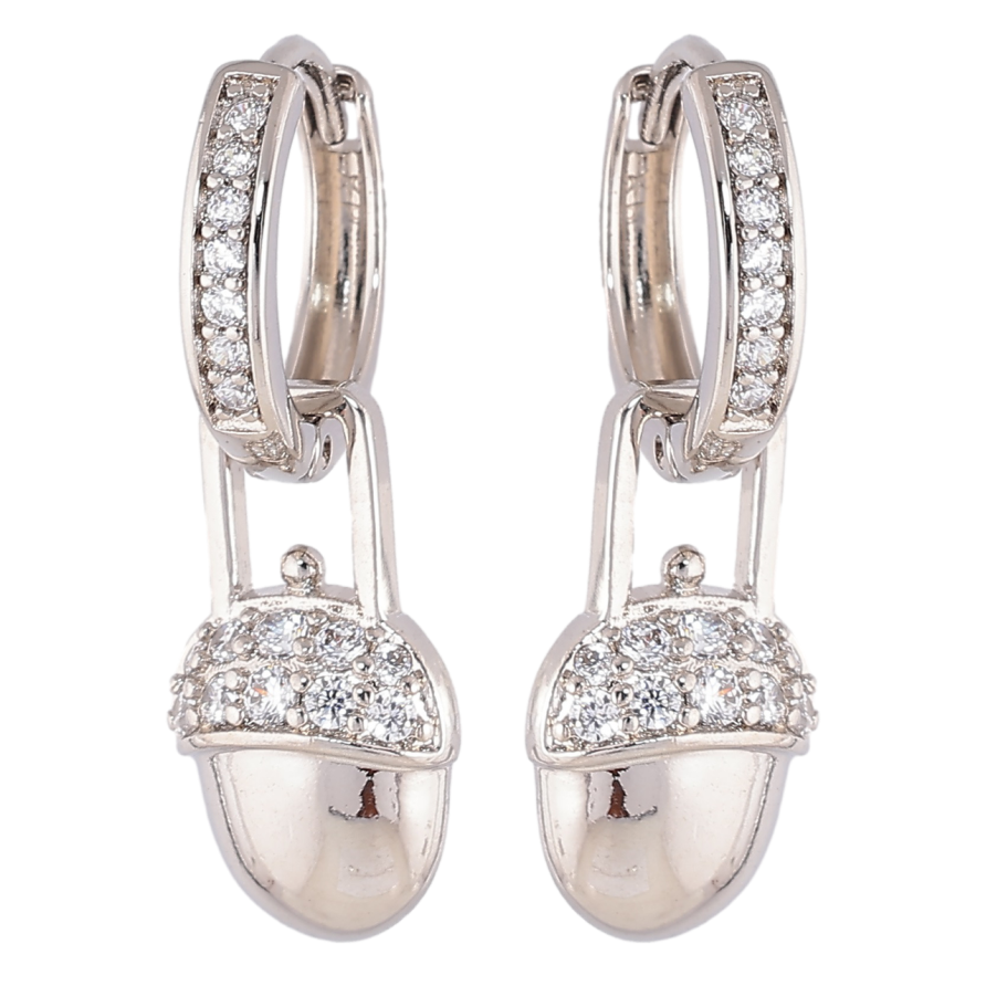 Серьги Xuping Родий подвески на колечках Желуди 2 в 1 фото №1