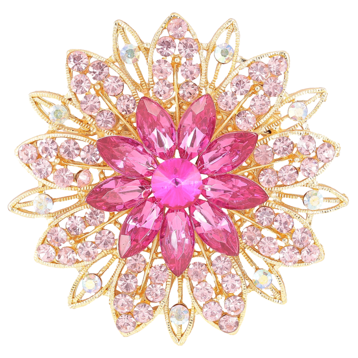 Брошка «Квітка з рожевими стразами» фото №20