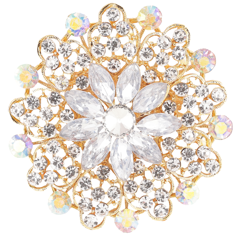 Брошь Цветок со стразами фото №1