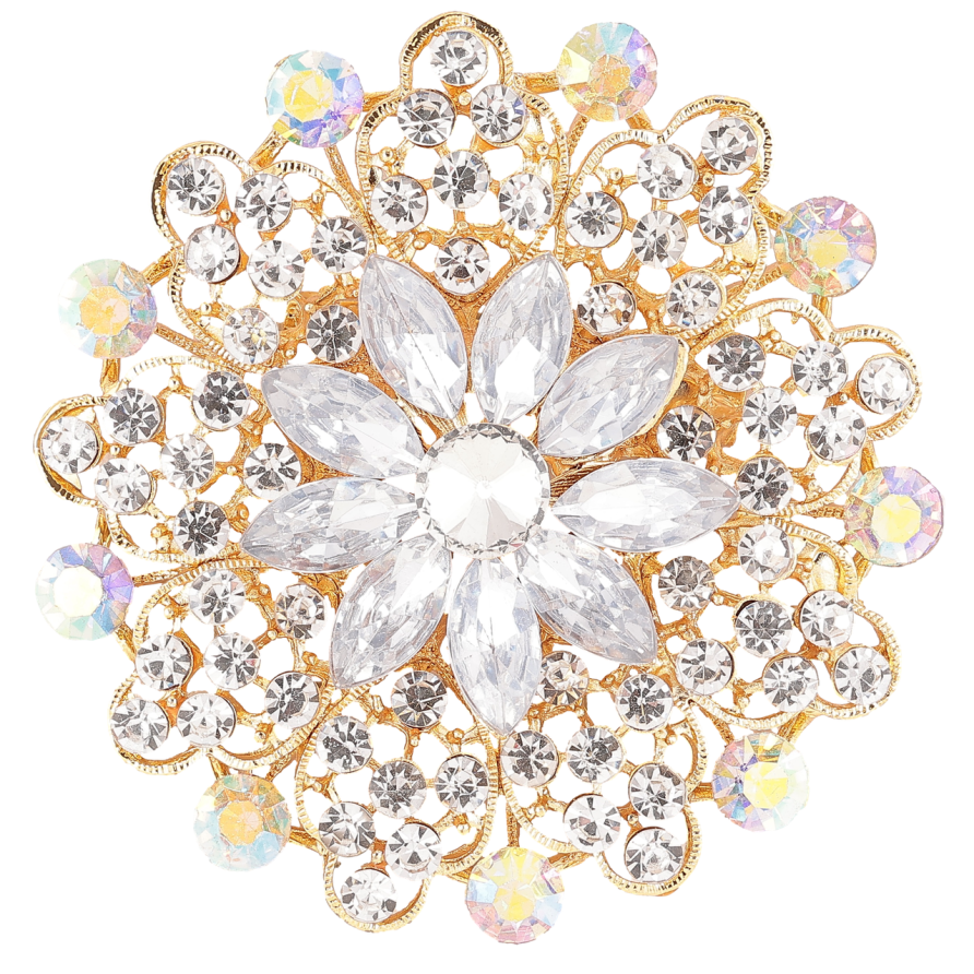 Брошь Цветок со стразами фото №1