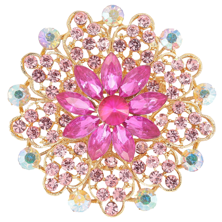 Брошка «Квітка з розовыми стразами» фото №19