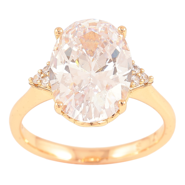 Кольцо Xuping Позолота 18K Крупный фианит с цирконием фото №16