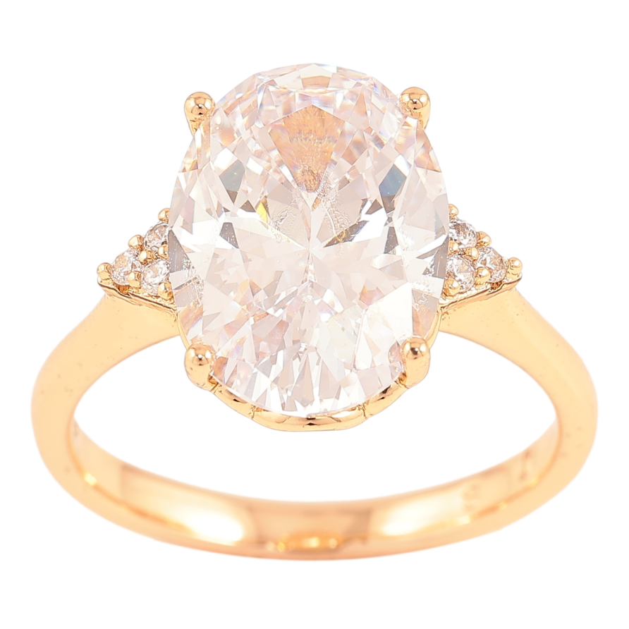 Кольцо Xuping Позолота 18K Крупный фианит с цирконием фото №1