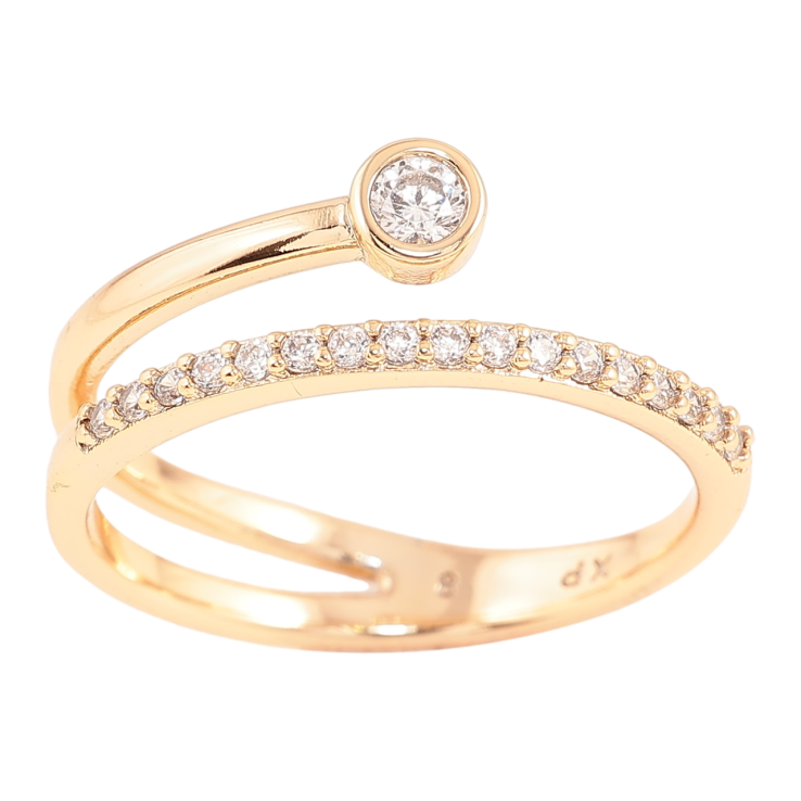 Кольцо Xuping Позолота 18K Дорожка циркония с фианитом фото №6