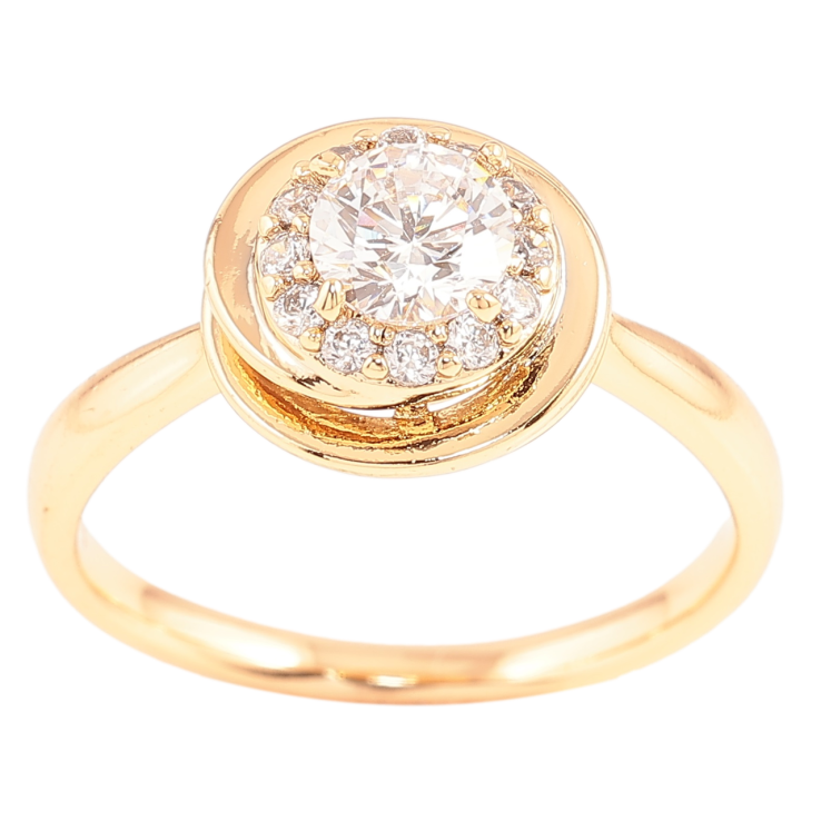 Кольцо Xuping Позолота 18K Узор с цирконием фото №19