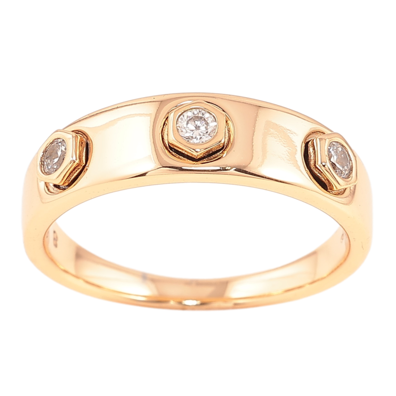 Кольцо Xuping Позолота 18K Узор гаечки с цирконием фото №1