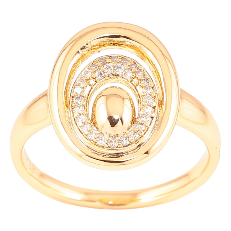 Кольцо Xuping Позолота 18K Овальный купол с цирконием фото №1