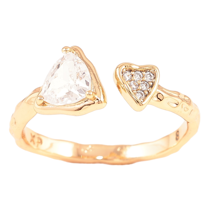 Кольцо Xuping Позолота 18K Сердечко с фианитом фото №10