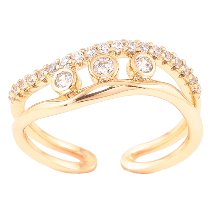 Кольцо Xuping Позолота 18K Узор с цирконием фото №11